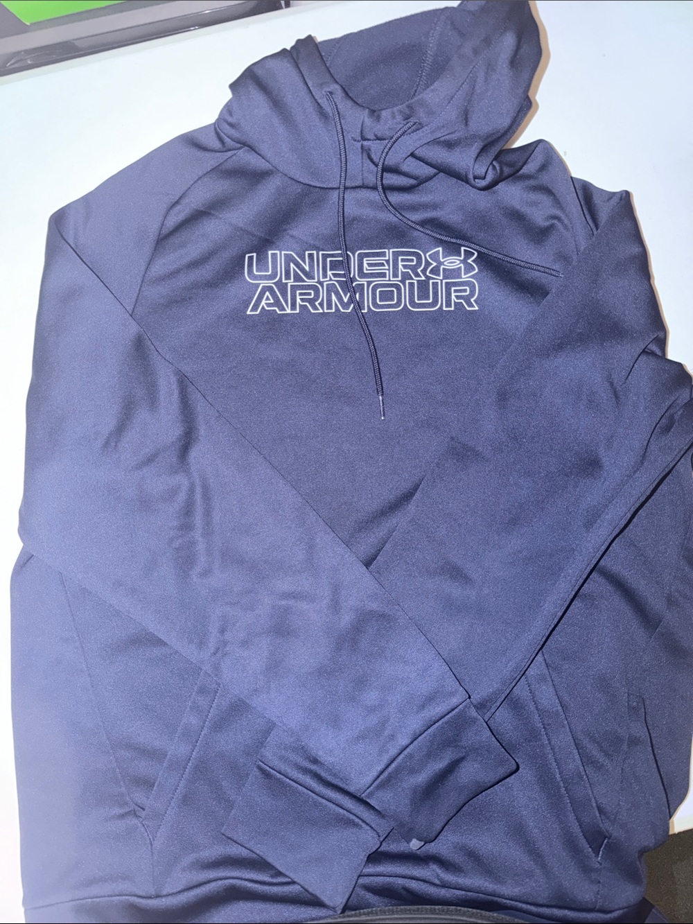 Under Armour Black & Navy Pullover Hoodies with Blue Logo Accents - Picture 2 of 3